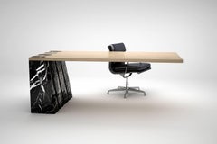 Marble and Leather Desk 'Zeus' N°1 /8 by Vincent Poujardieu