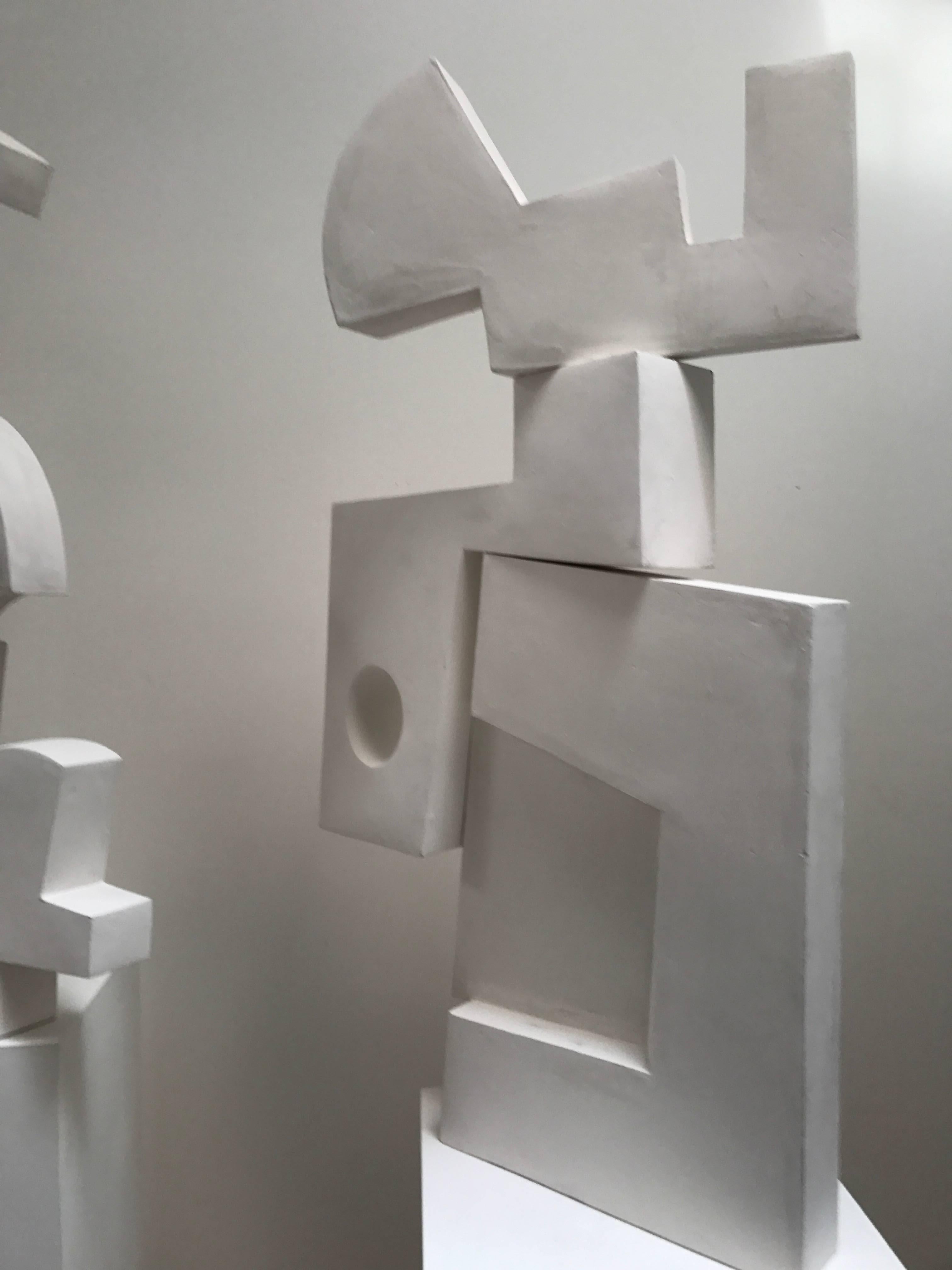 Great Britain (UK) Abstract Pair of Modernist Sculptures in Plaster by Gareth D. Smith For Sale