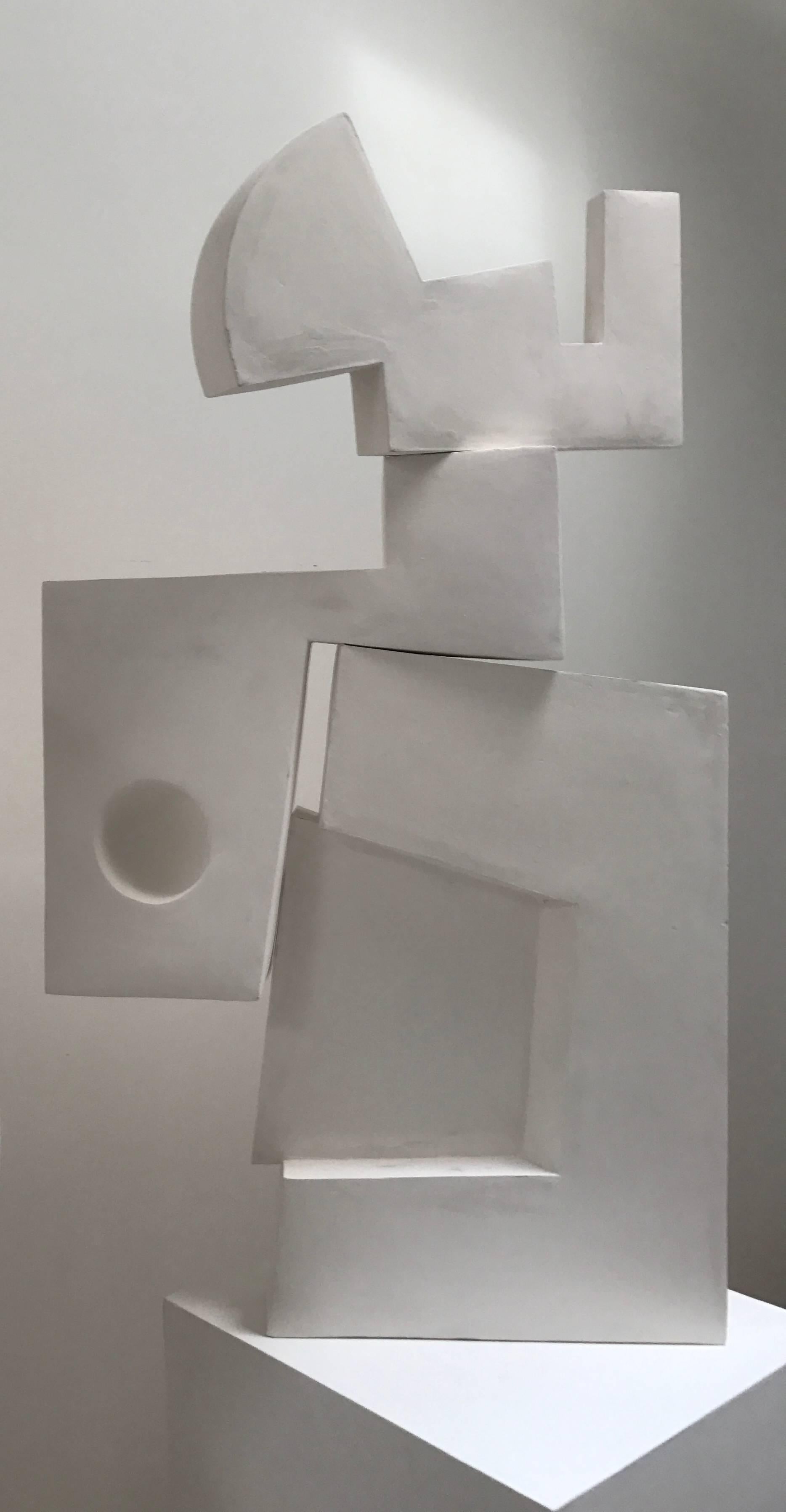 Contemporary Abstract Pair of Modernist Sculptures in Plaster by Gareth D. Smith For Sale
