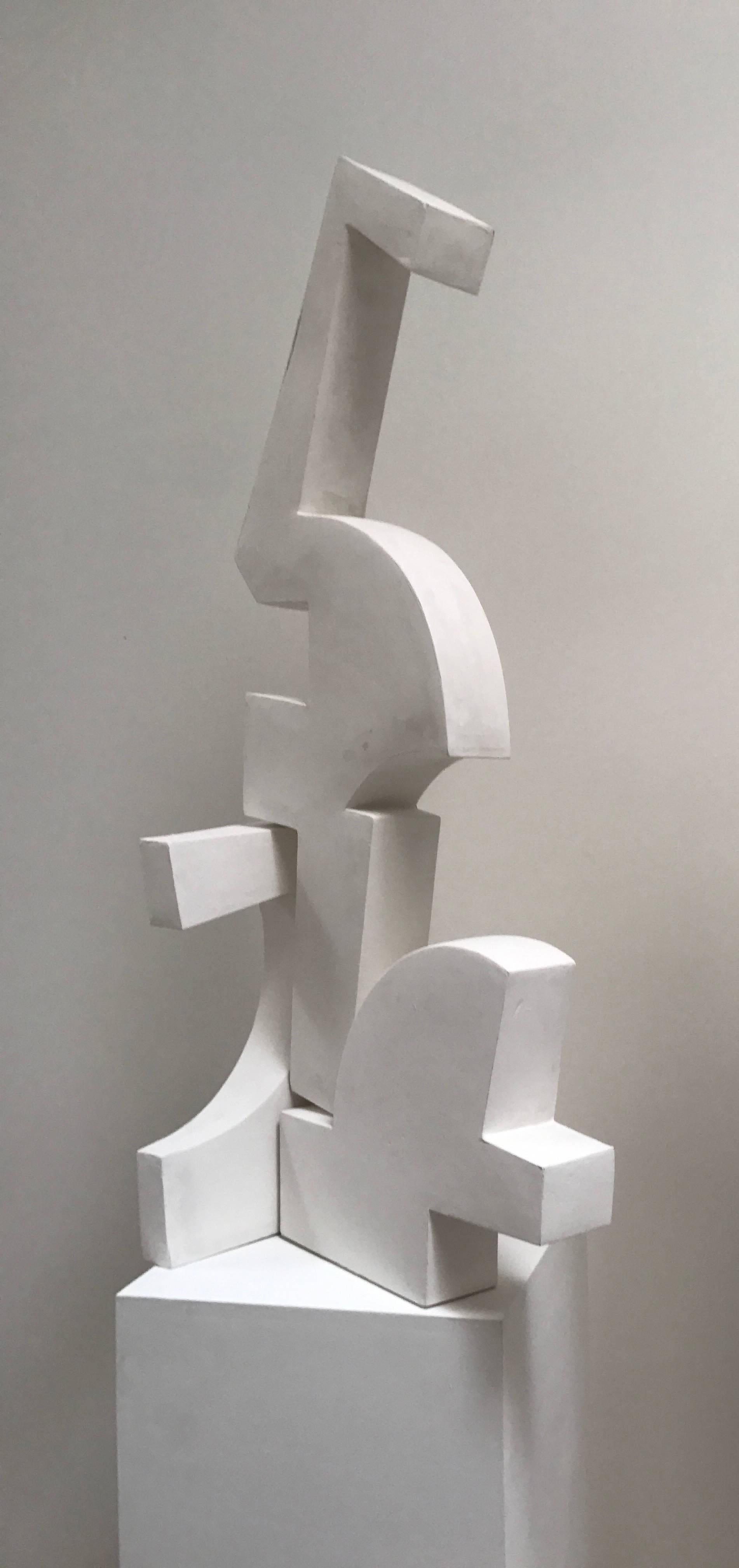 Gesso Abstract Pair of Modernist Sculptures in Plaster by Gareth D. Smith For Sale