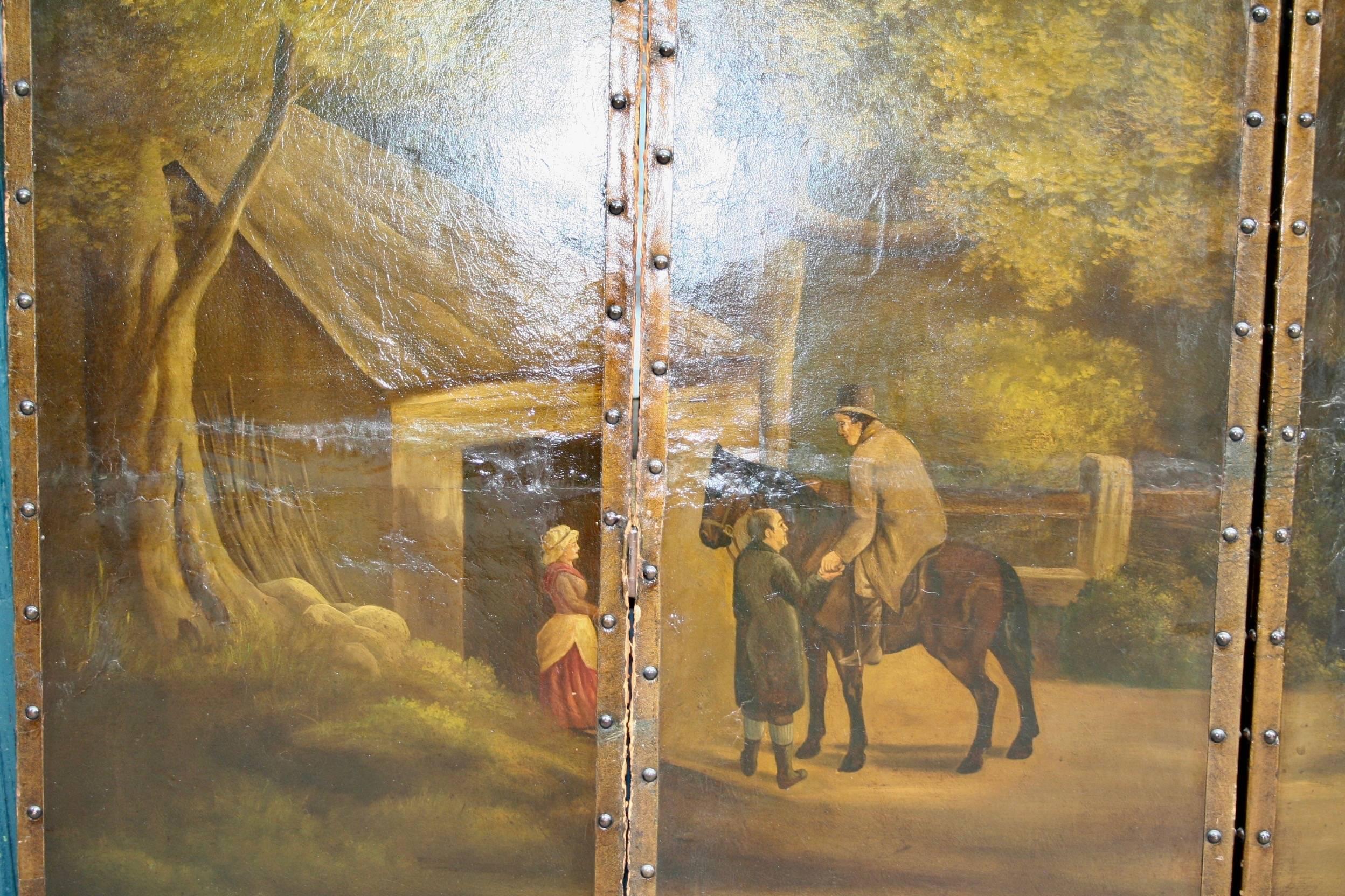 Cane 19th Century English Four Leave Screen For Sale