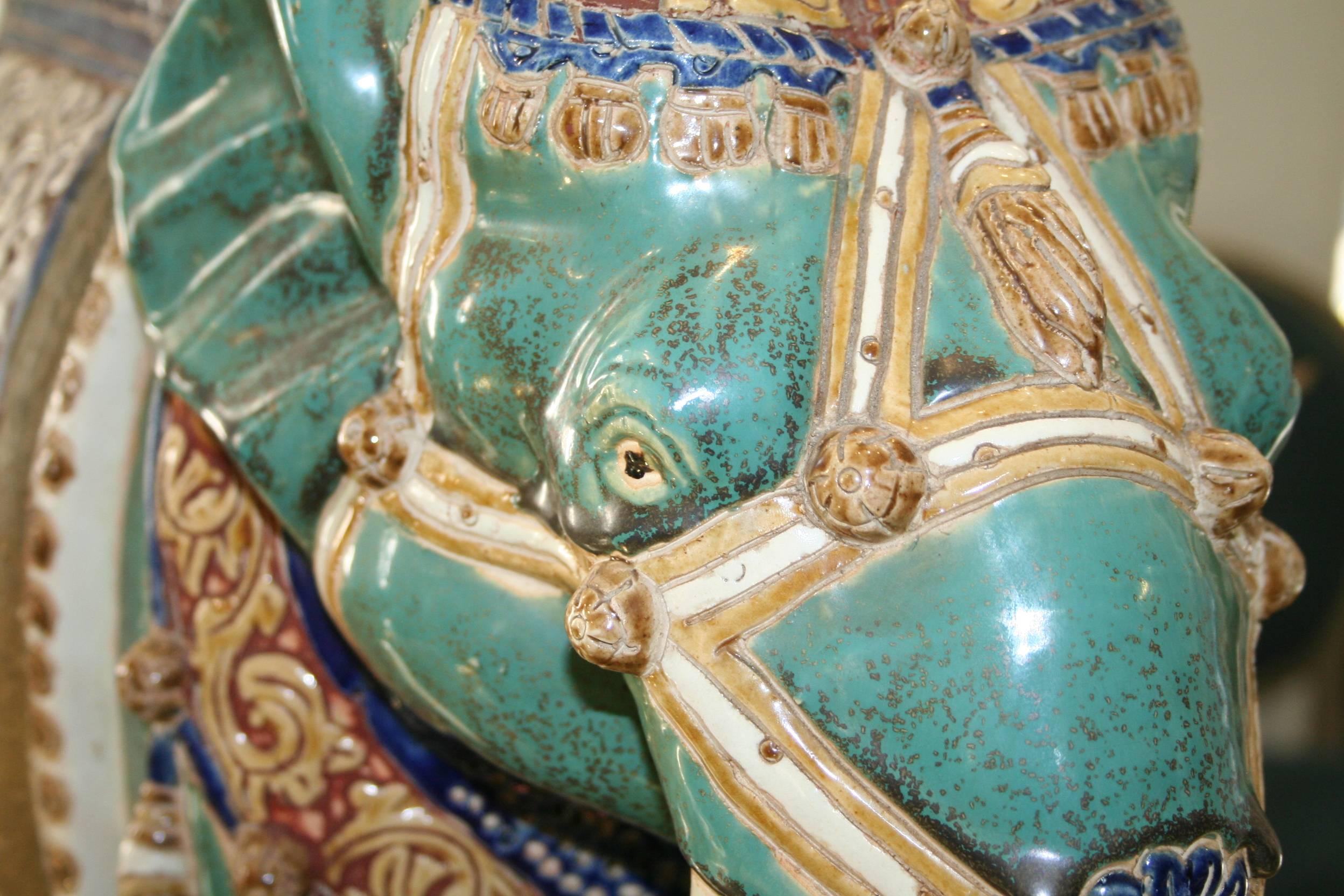 Chinese Pair of Ceramic Elephant Stools