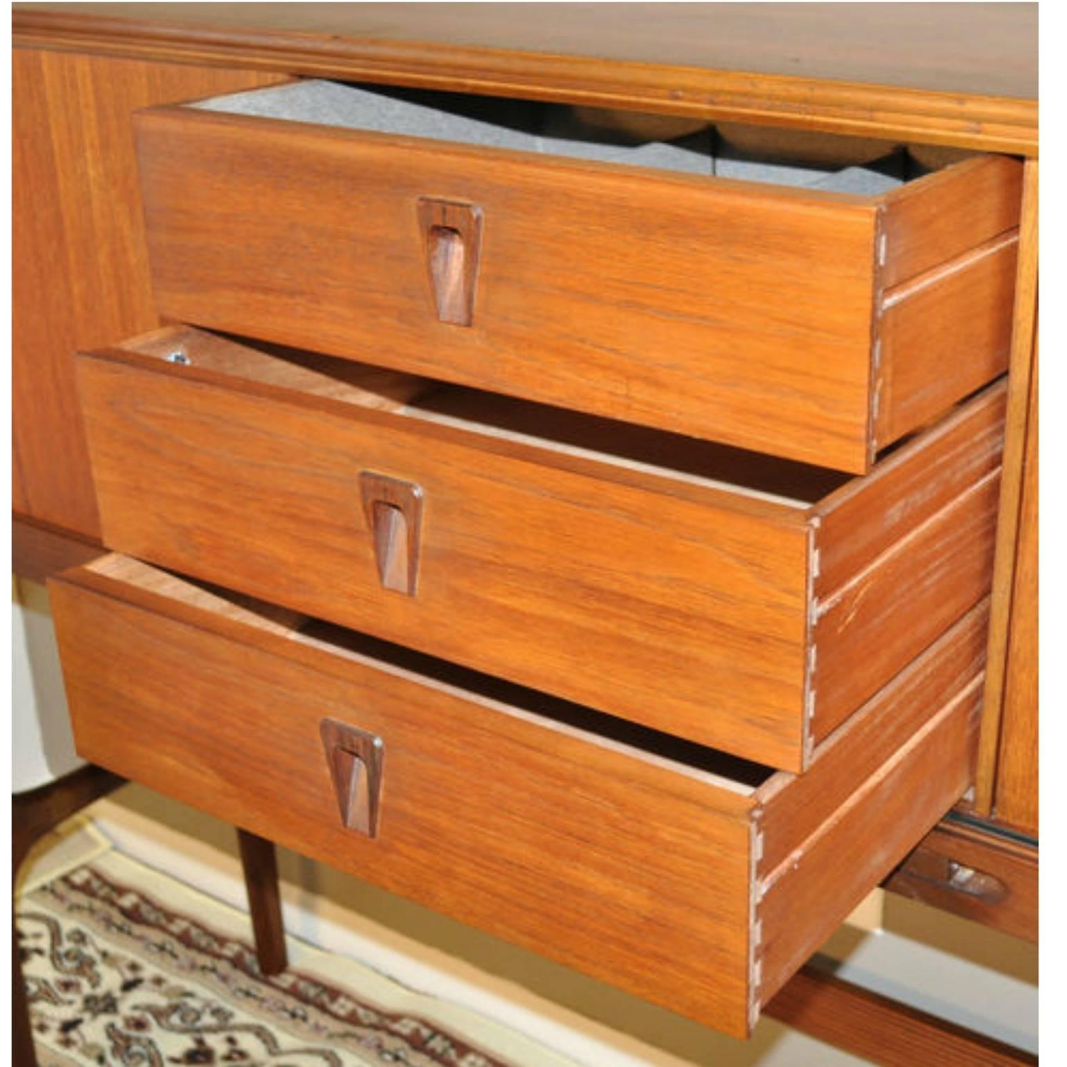 Unknown Danish Elliots of Newbury Stow-a-way Credenza, Table and Four Chairs For Sale