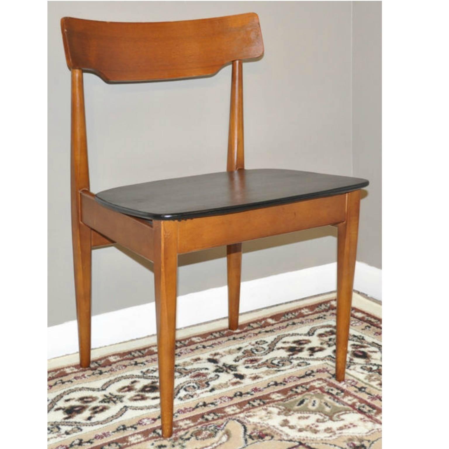 Teak Danish Elliots of Newbury Stow-a-way Credenza, Table and Four Chairs For Sale