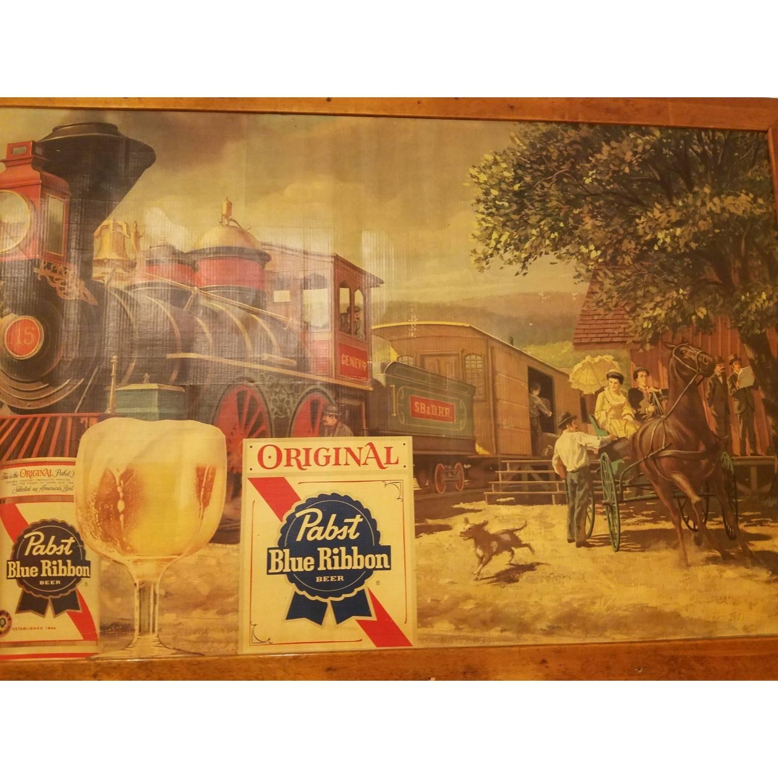 This was a large plank board that hung over the Beer department in a small grocery store in the 1960s. This has no glass over it. It is in great condition. I posted some pictures of the few scratches it does have. This has a slight crease to the