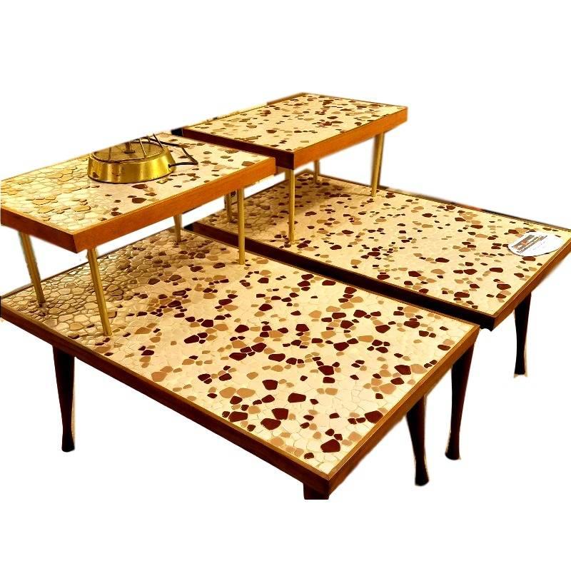 Mid-Century Danish Pebble Mosaic End Tables In Good Condition For Sale In Fair Oaks, CA