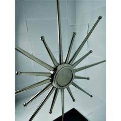 Mid-Century Steel Starburst Pedistool Clock