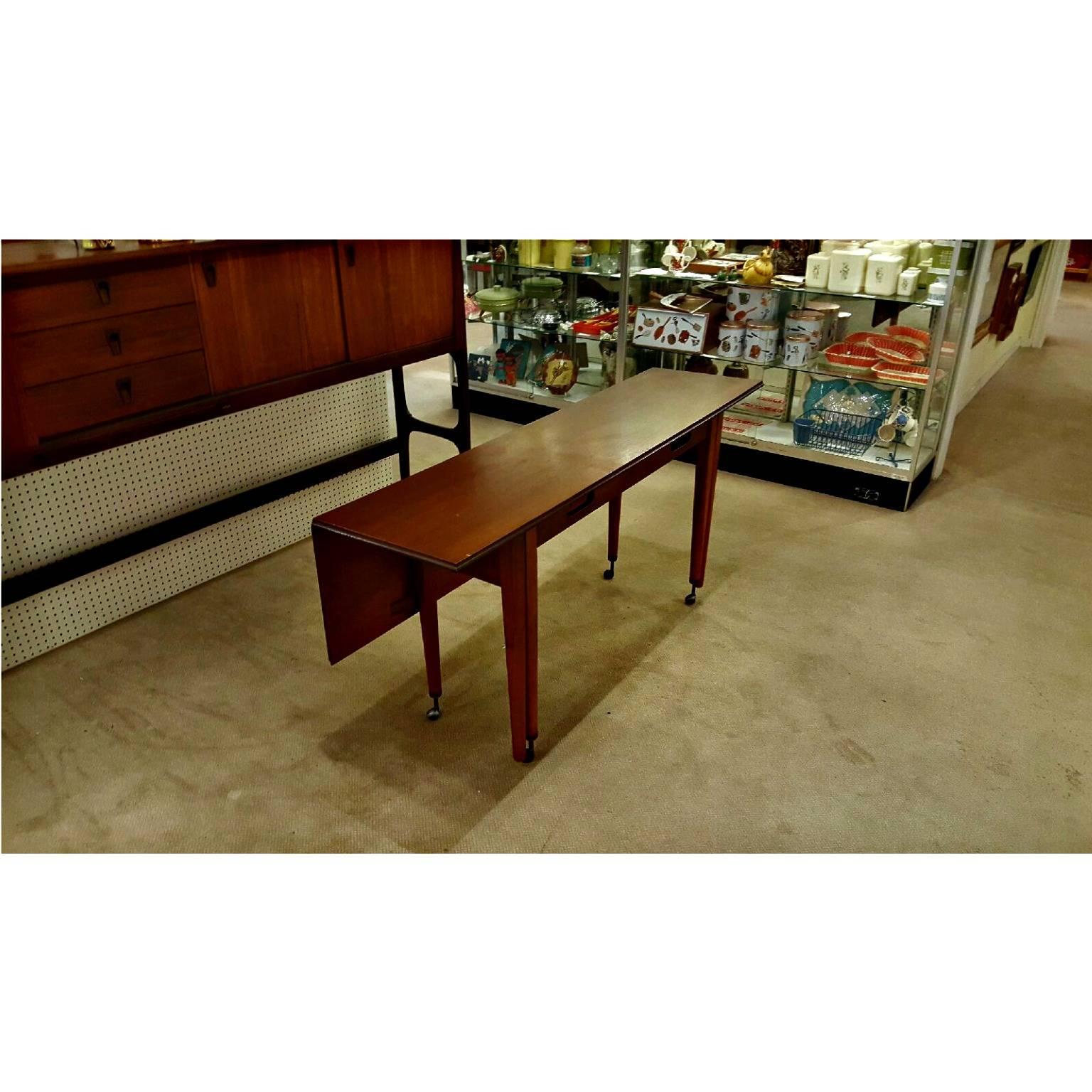 Danish Elliots of Newbury Stow-a-way Credenza, Table and Four Chairs For Sale 3