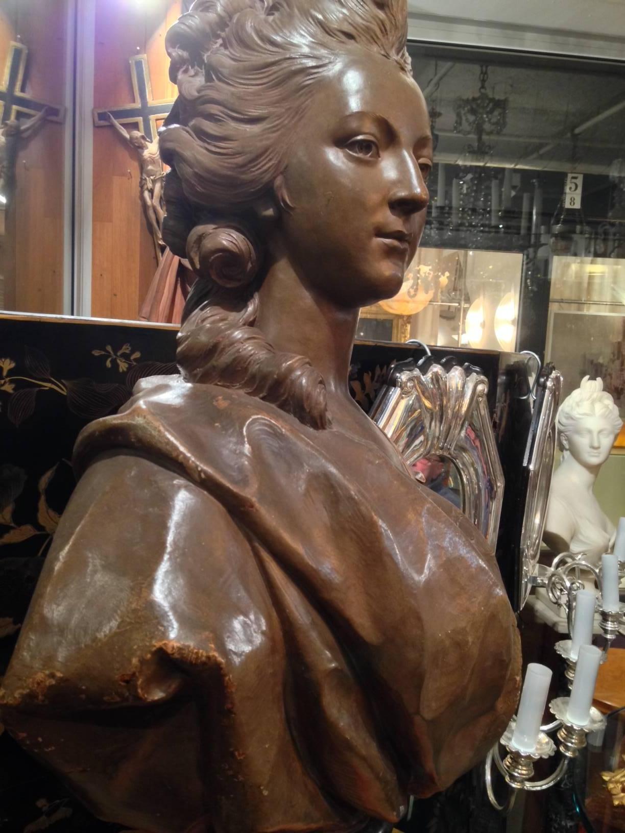 Beaux Arts 19th Century Bust of Marie Antoinette For Sale