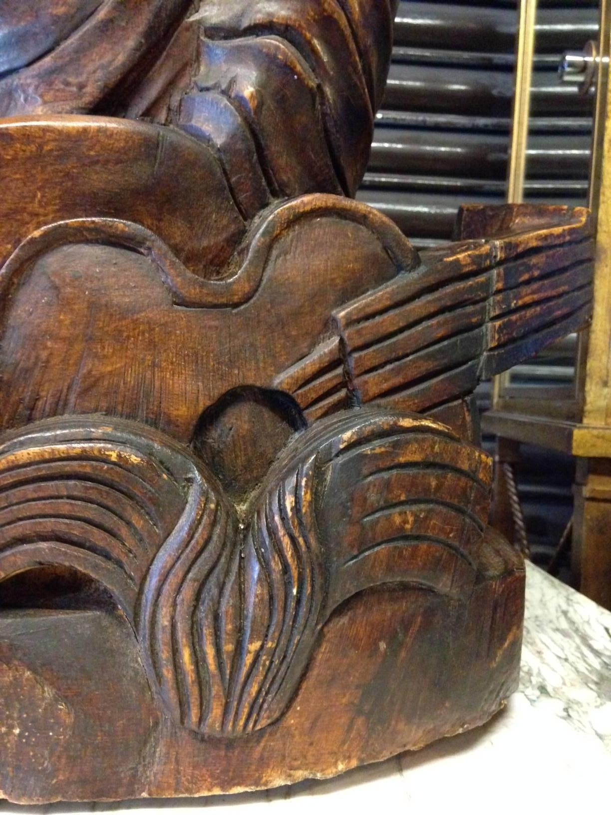 Very beautiful wooden sculpture in the manner of Ossip Zadkine.
Very beautiful achievement.
Restoration of collage at the end of the handle of the guitar.
Realization around 1940-1950.

Dimension:
Height 74 cm x width 60 cm x depth 30 cm.
 