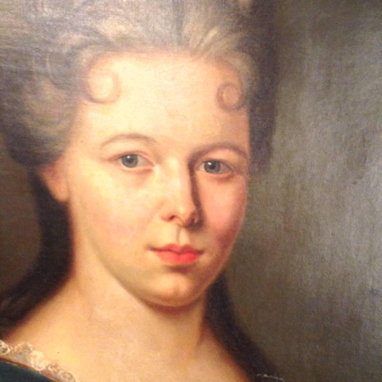 Portrait of a woman of the 18th century. Oil on canvas. Original chassis. No signature.