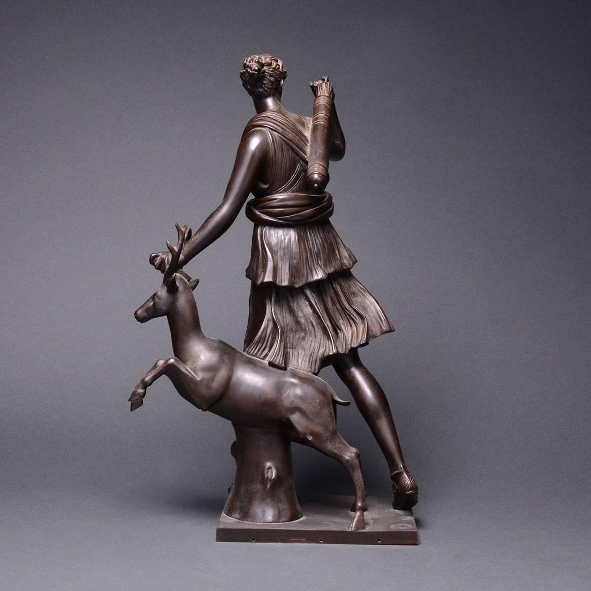 French 19th Century Bronze Sculpture of the Versaille Diana For Sale