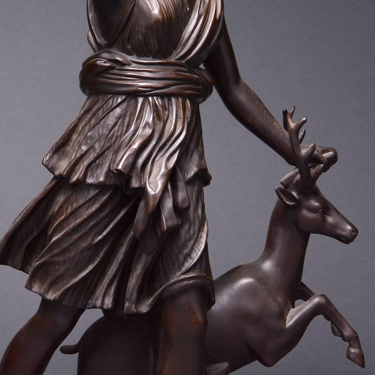 19th Century Bronze Sculpture of the Versaille Diana In Good Condition For Sale In Beverly Hills, CA