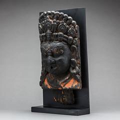 16th Century Nepalese Wooden Mask of Bhairava