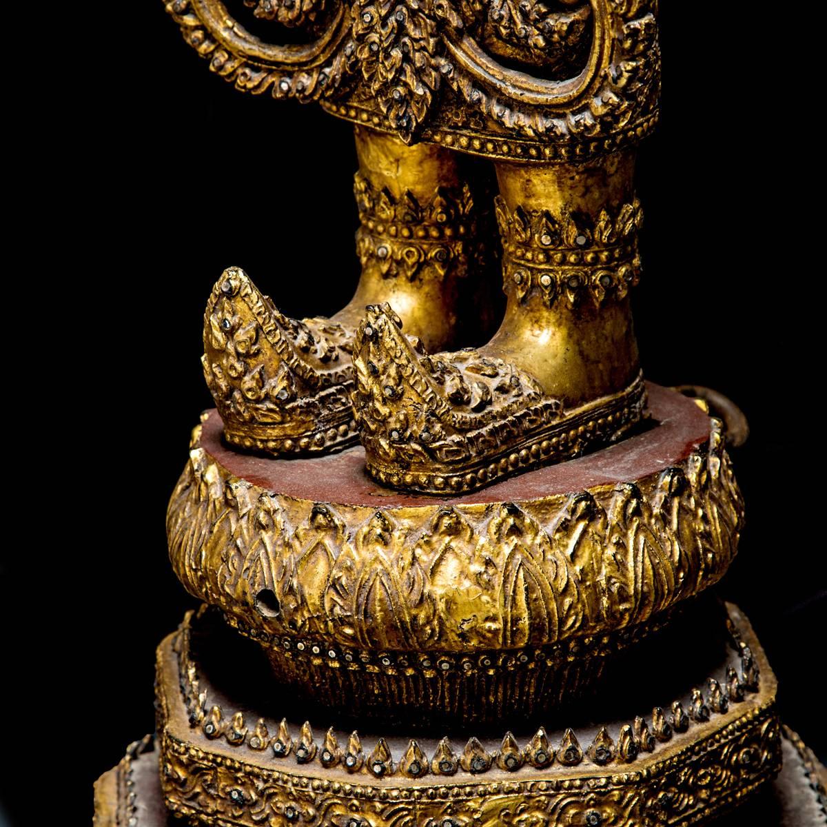 Bronze Large Rattanakosin Standing Buddha in Full Regalia For Sale