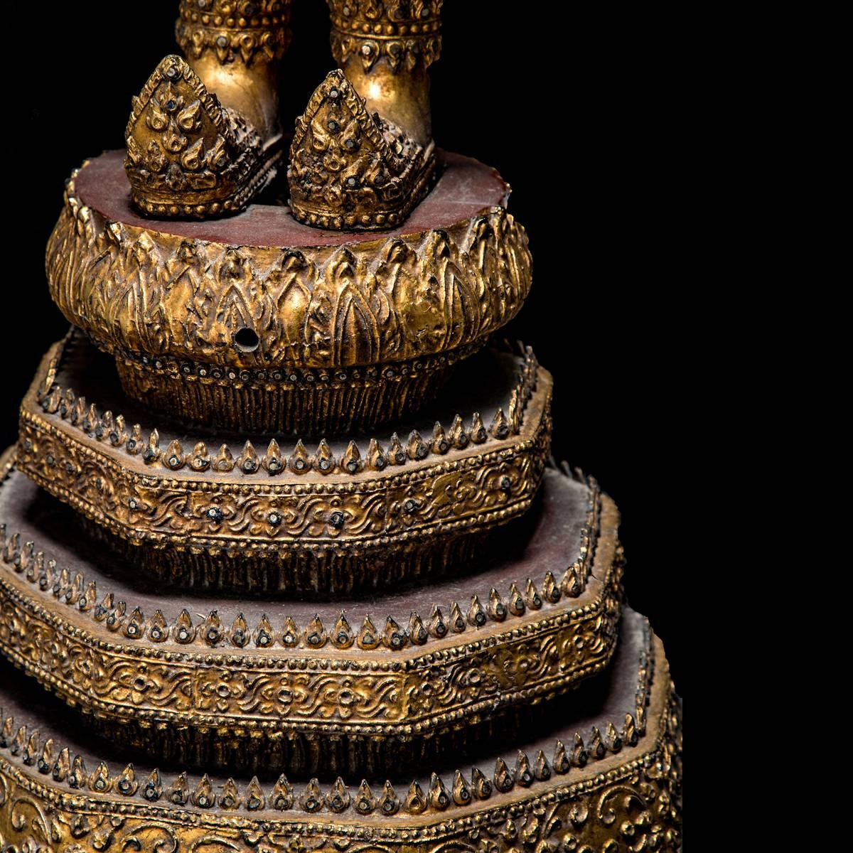 Large Rattanakosin Standing Buddha in Full Regalia For Sale 3