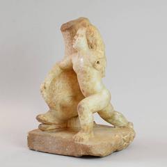 Roman Marble Sculpture of Cupid with a Dolphin