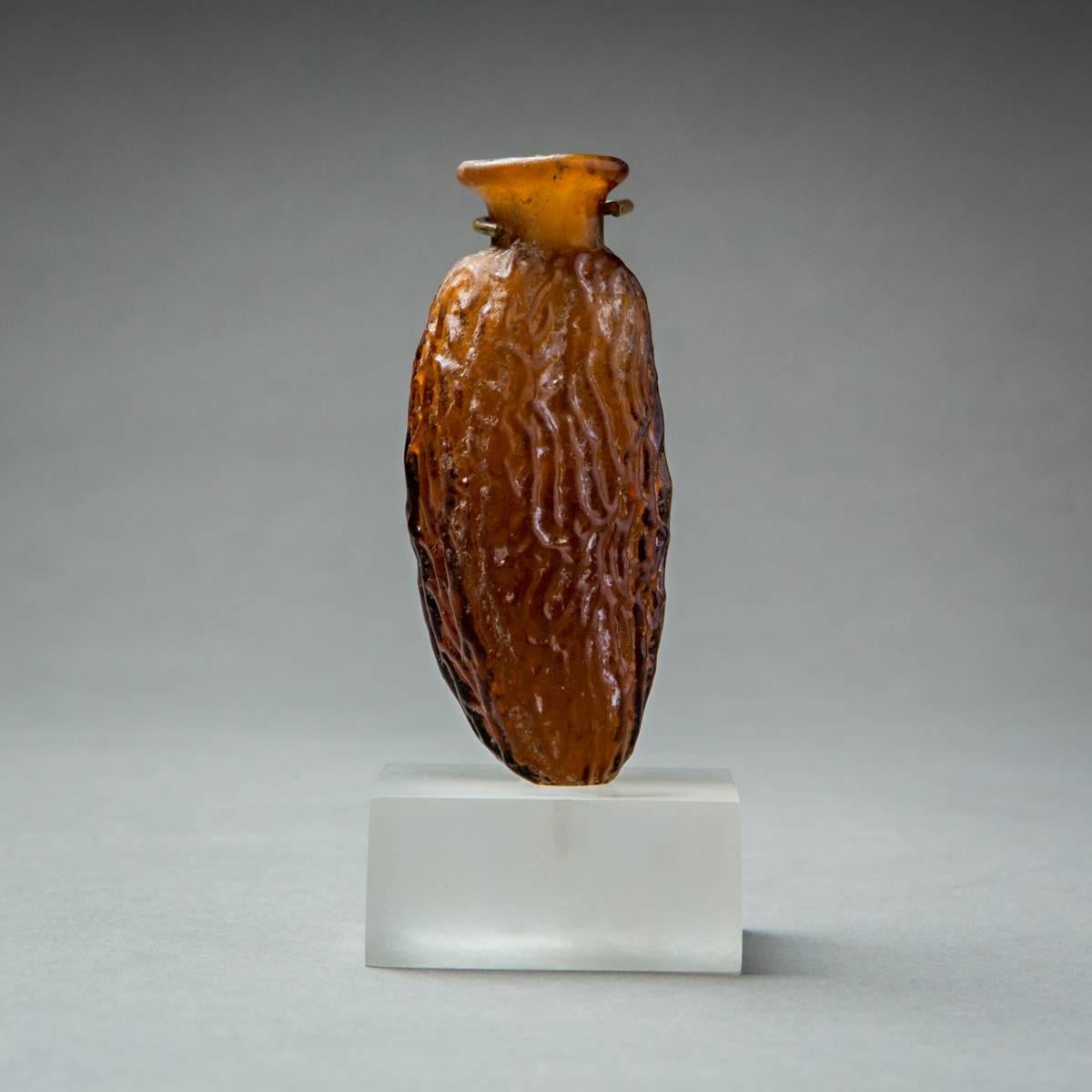 Classical Roman Roman Glass Date-Shaped Flask For Sale