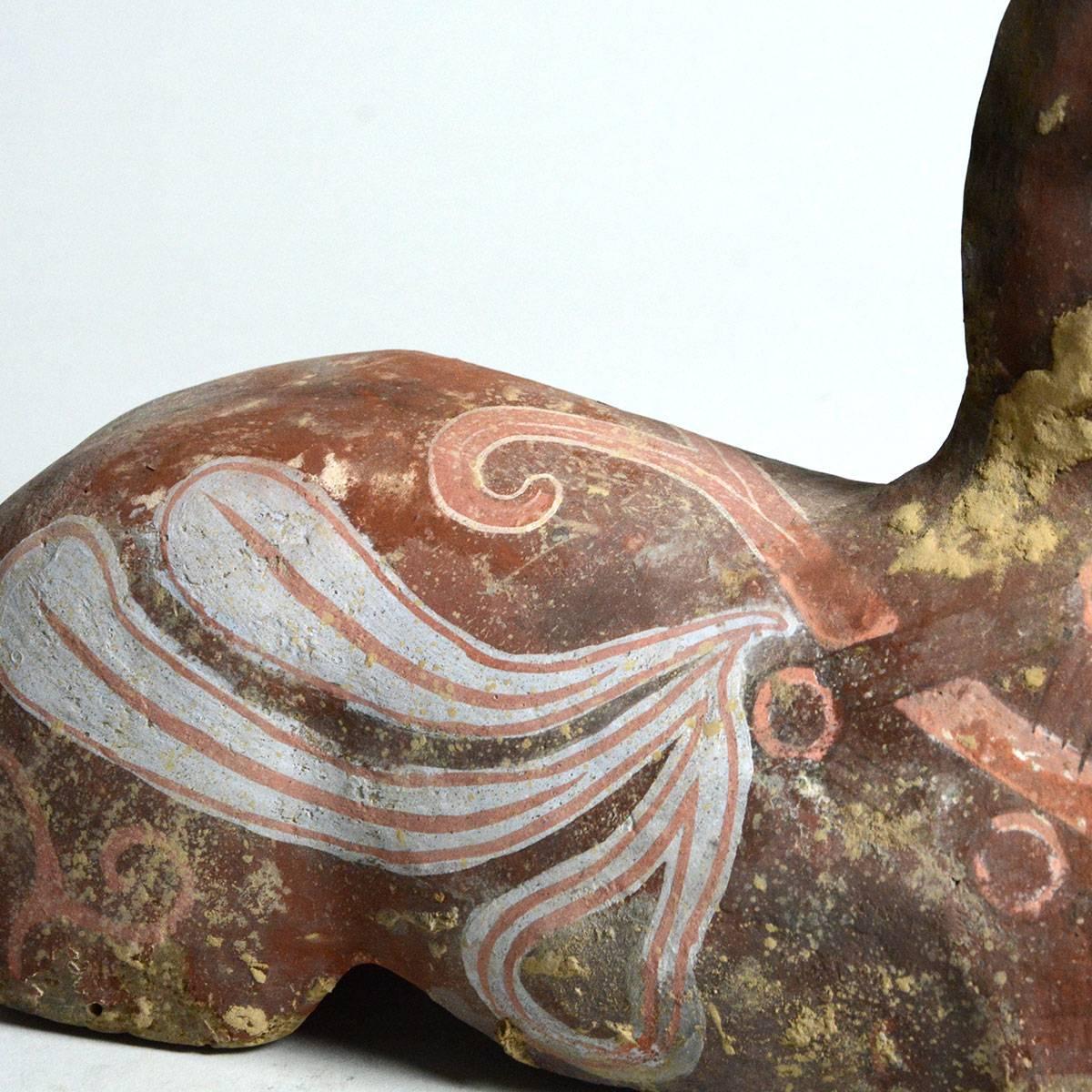 Fired Han Dynasty Polychrome Torso of a Horse For Sale