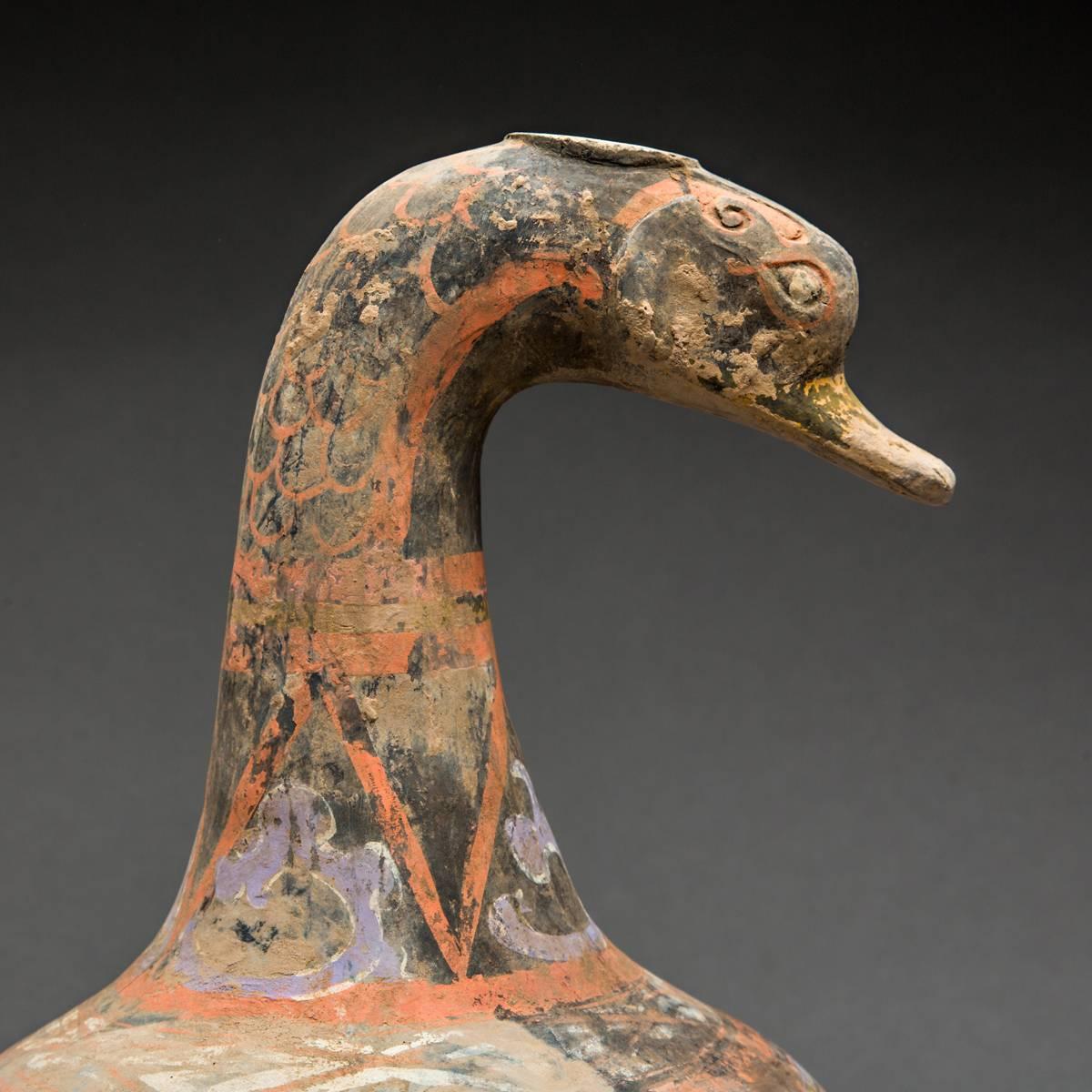 Pair of Han Dynasty Duck Vessels In Good Condition For Sale In Beverly Hills, CA