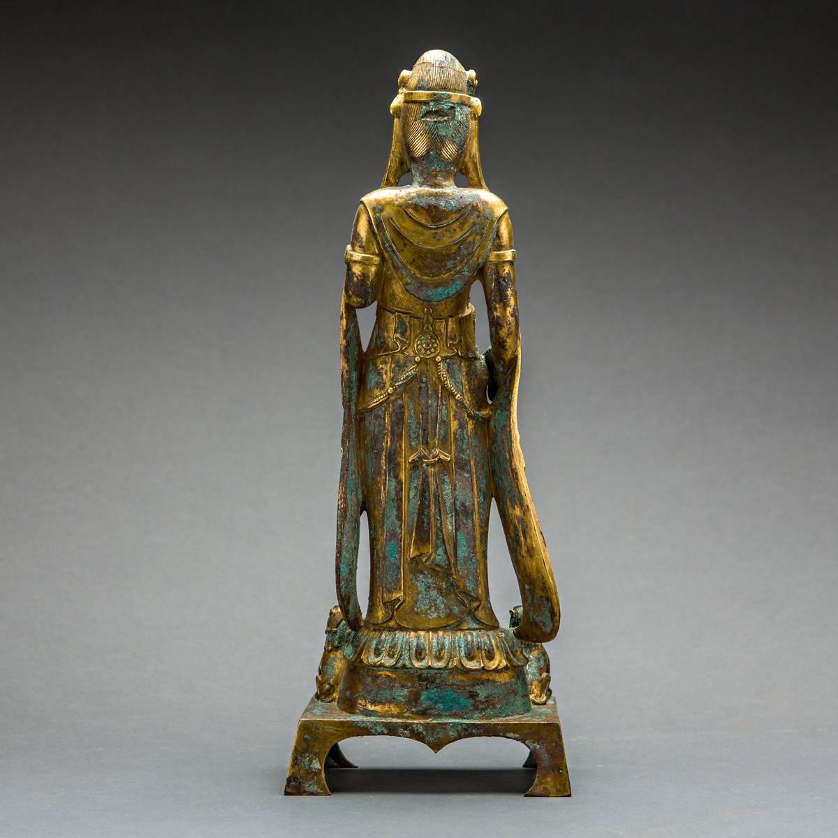 Chinese Qing Guilded Kwan Yin For Sale