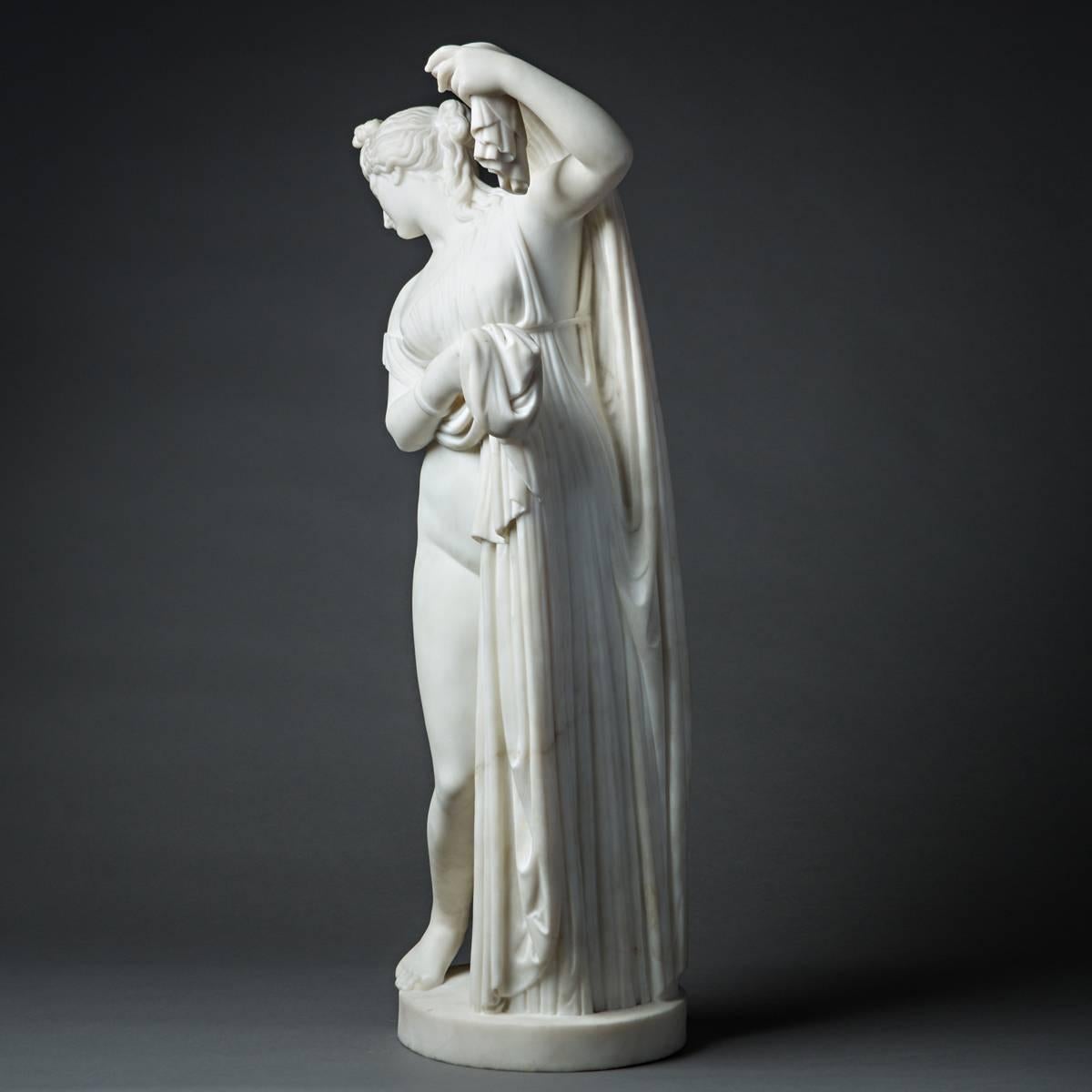 Neoclassical 19th Century Marble Statue of the Aphrodite Kallipygos For Sale