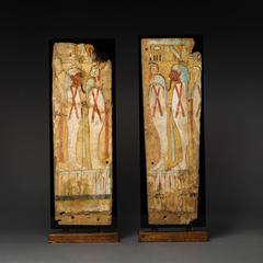 Pair of Third Intermediate Period Painted, Wooden Panels