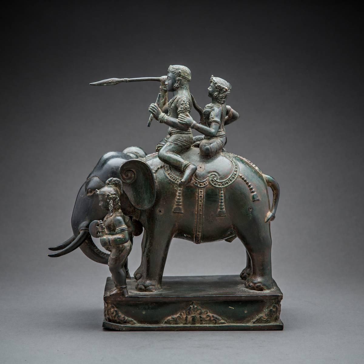Cast Bronze Sculpture of an Elephant For Sale