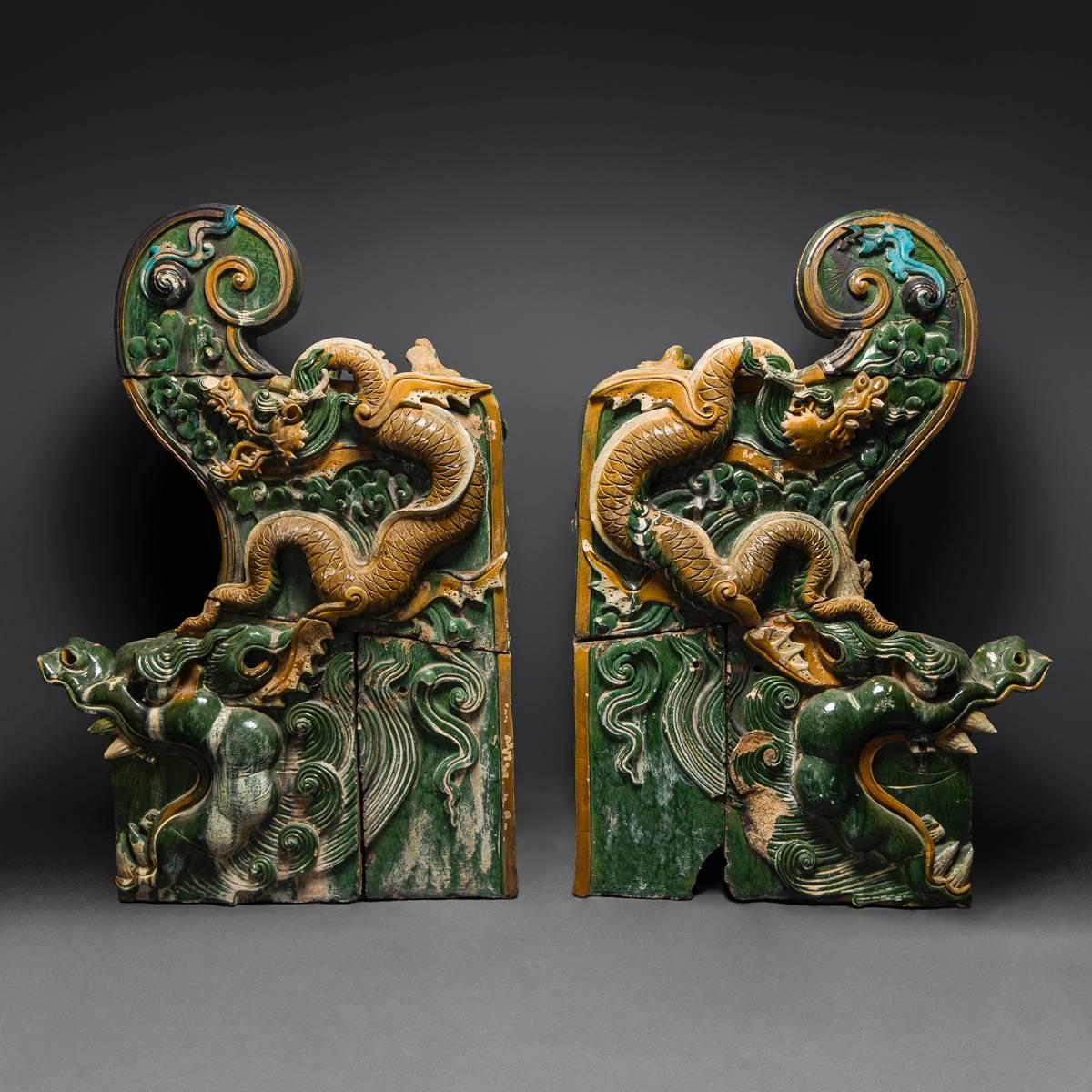 Glazed sculptural tiles are today considered one of the hallmarks of classical Chinese architecture. However, despite their popularity in Modern times, they were relatively scarce until after the end of the Tang Dynasty. Even then, during the Song