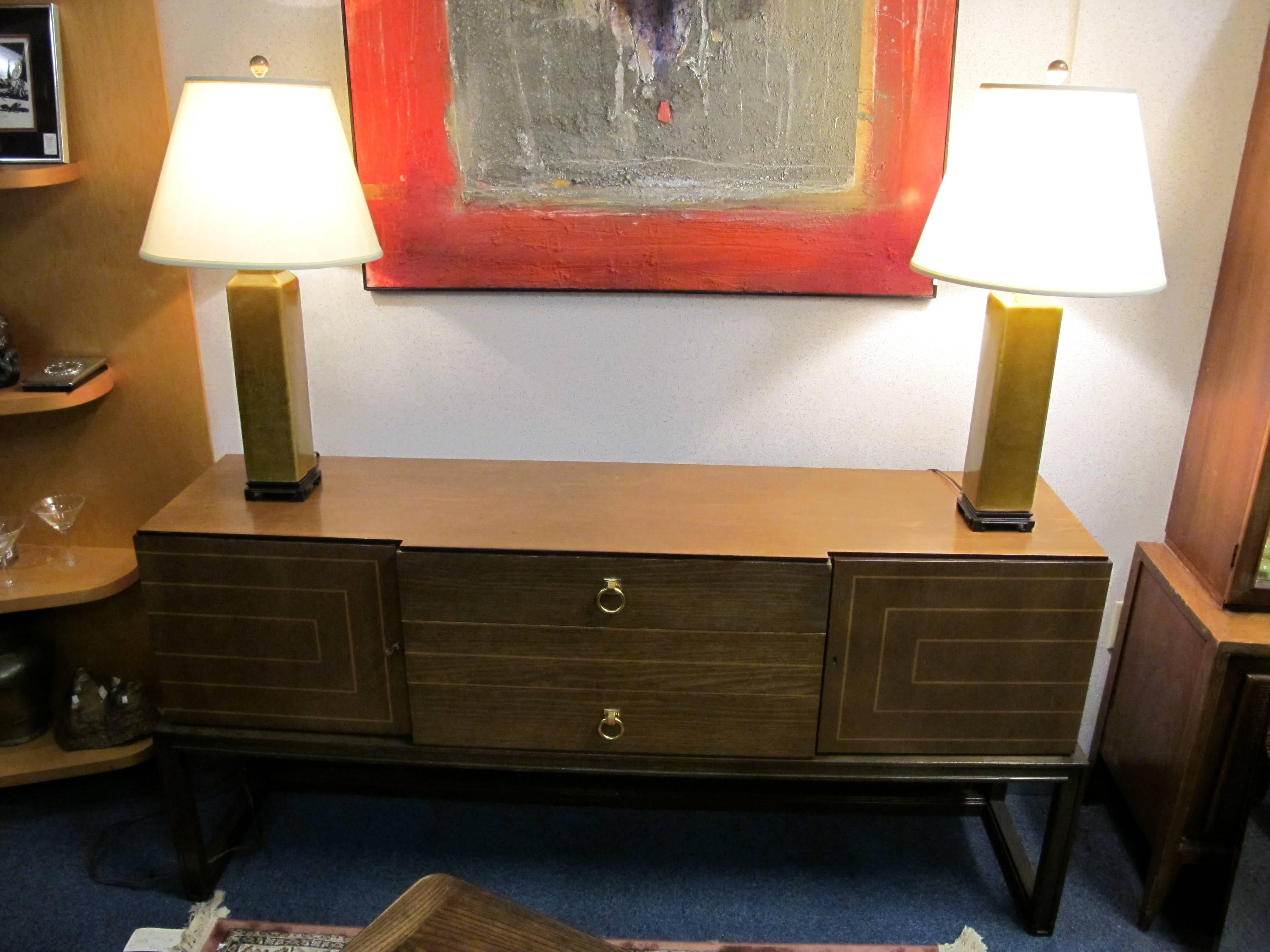 John Widdicomb by Stewart Mid-Century sideboard, with metal accents, circa 1962. Measures: 32 x 16 x 66.