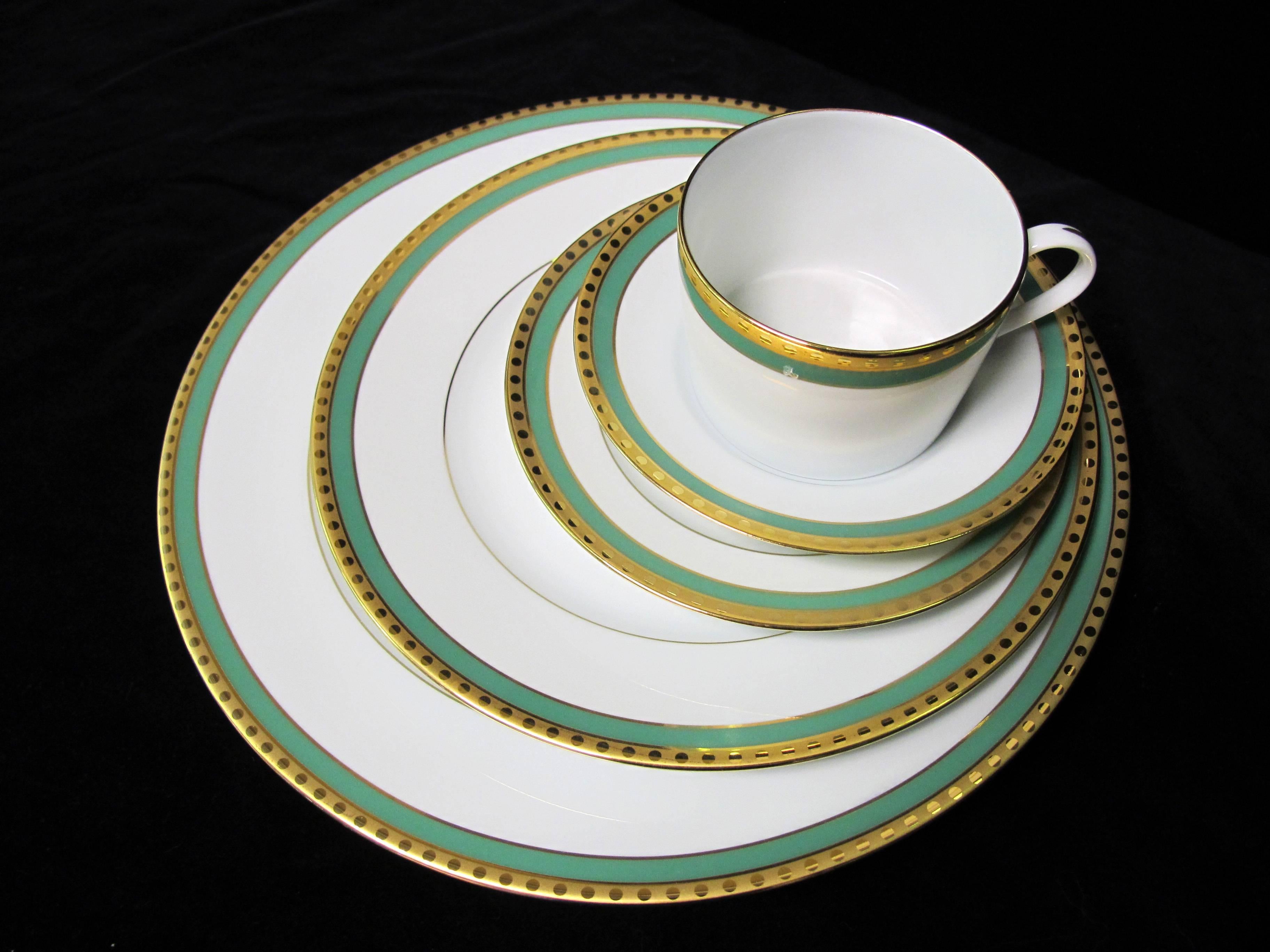 Modern Tiffany & Co. Green Band, Single Place Setting of Five Pieces For Sale