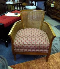 Tonir Upholstered Seat with Wicker Back Chair