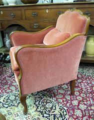 1910 Silk Mohair Ladies and Gentleman's Chair, Pair