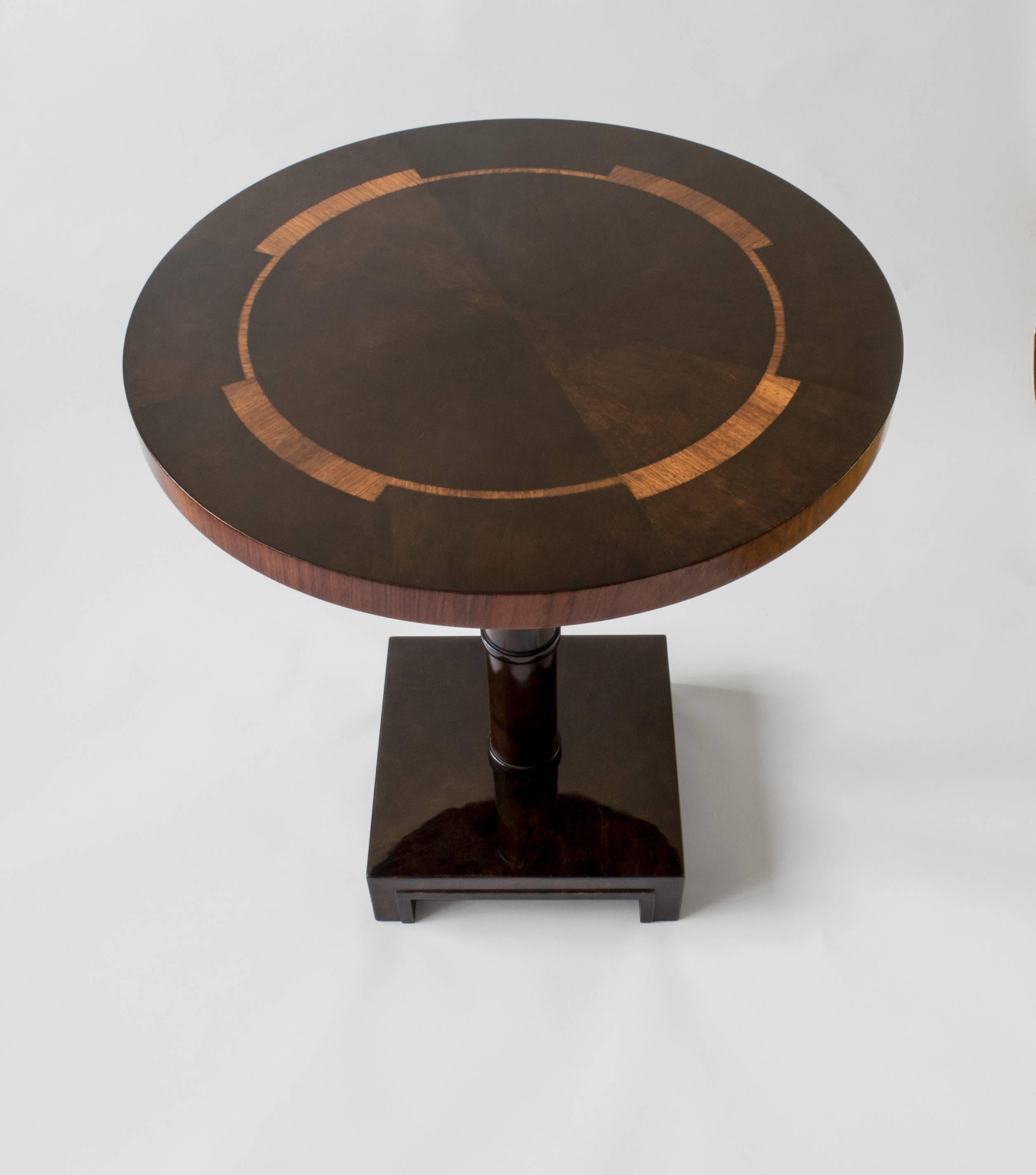 Art Deco Axel Einar Hjorth, Attributed Zebrawood and Birch Small Drinks or Side Table