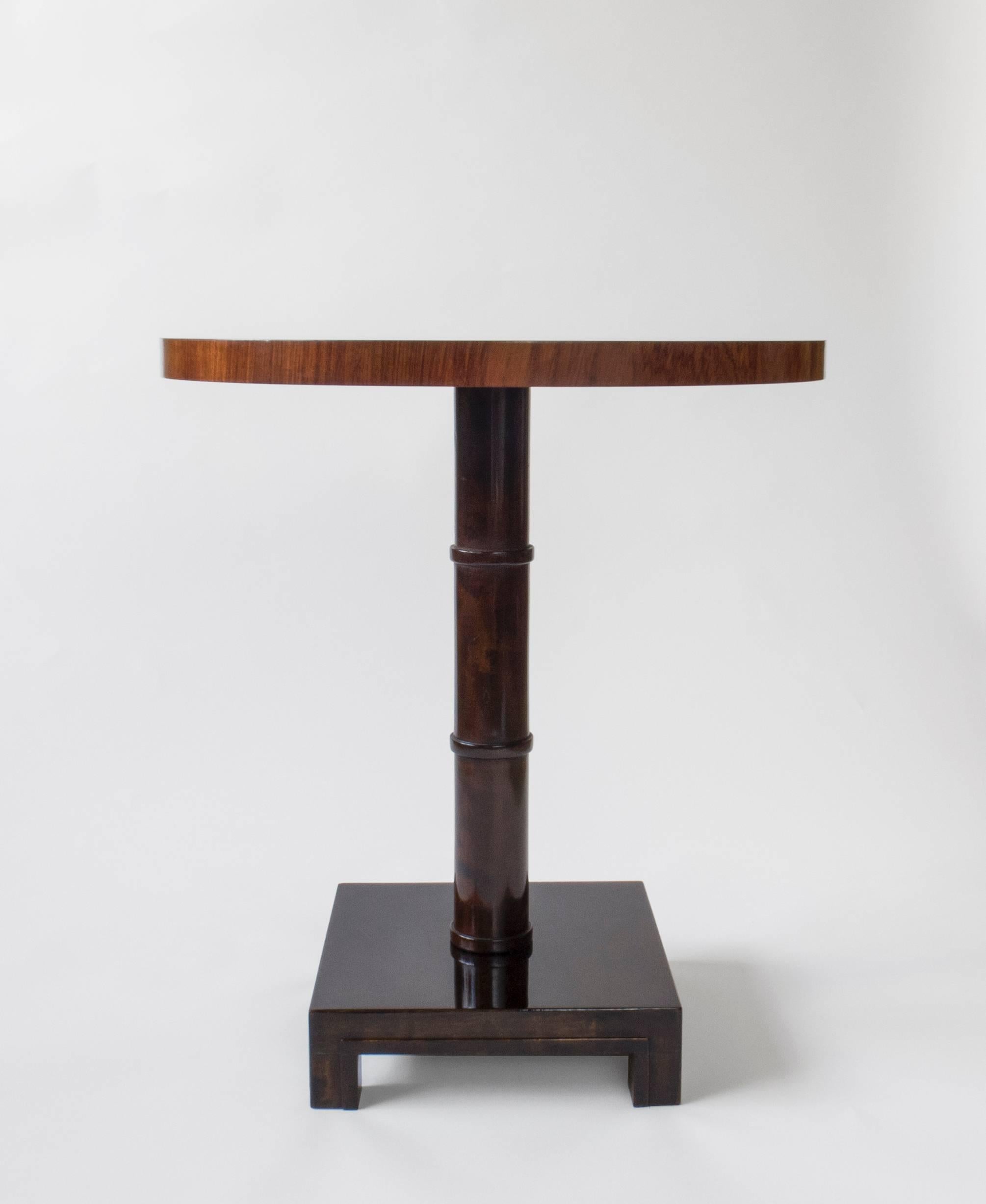 Swedish Axel Einar Hjorth, Attributed Zebrawood and Birch Small Drinks or Side Table