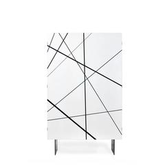 Ray Cabinet in Gloss White Lacquer and Ebony Inlay by Newell Design Studio
