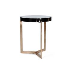Ray End Table in Bronze and Genuine Gabon Ebony by Newell Design