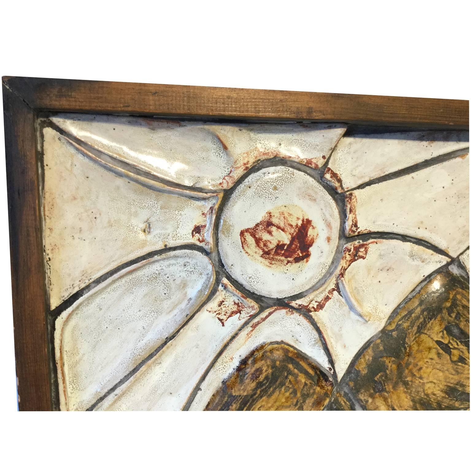 English 1950s Abstract Wall Ceramic Panel For Sale