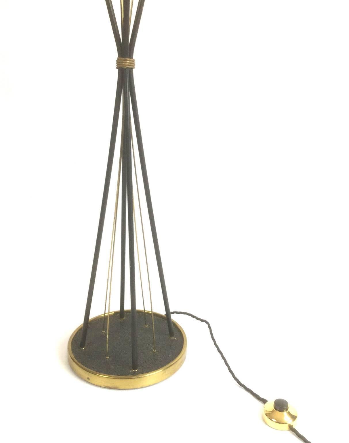 Cast 1950s Maison Lunel Floor Lamp For Sale