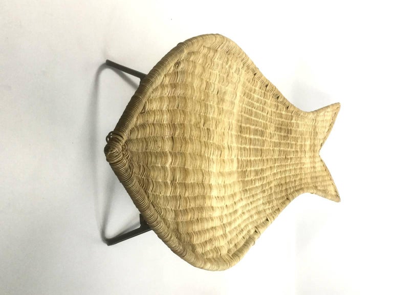 Hand-Crafted Lina Zervudaki Rattan Fish Lounge Chair For Sale