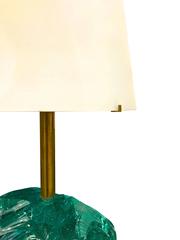 Roberto Giulio Rida Rock Form Glass and Brass Table Lamp