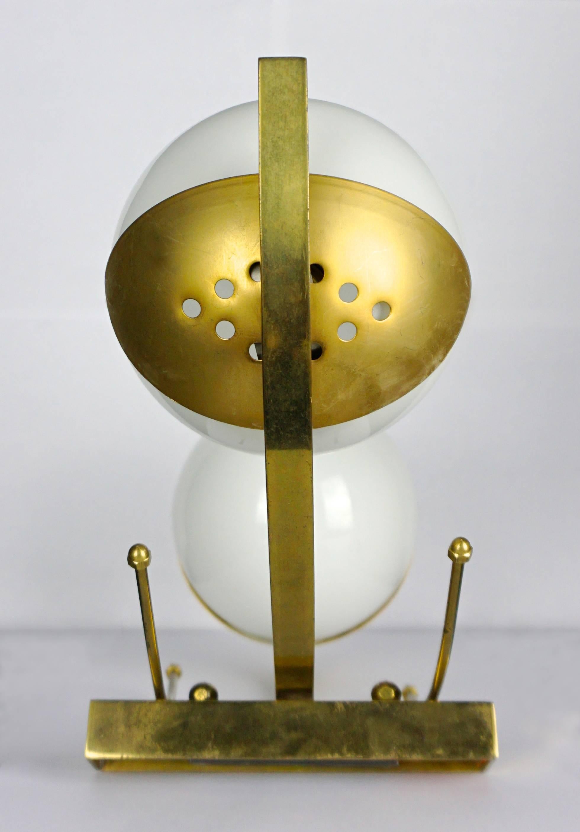 Stilnovo Brass and Glass Sconces Produced in Italy 1960s In Excellent Condition For Sale In London, GB