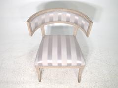 Pair of Swedish Late Gustavian Klismos Chairs in Original Paint Signed PT