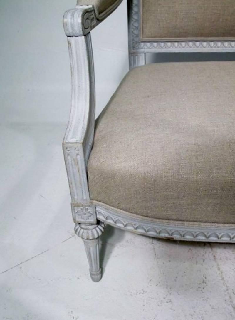 Hand-Carved Swedish Late Gustavian Sofa from the period Signed Ephraim Ståhl For Sale