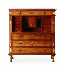 Swedish Late Gustavian Secretaire a Abbatant with Porfhyr Top