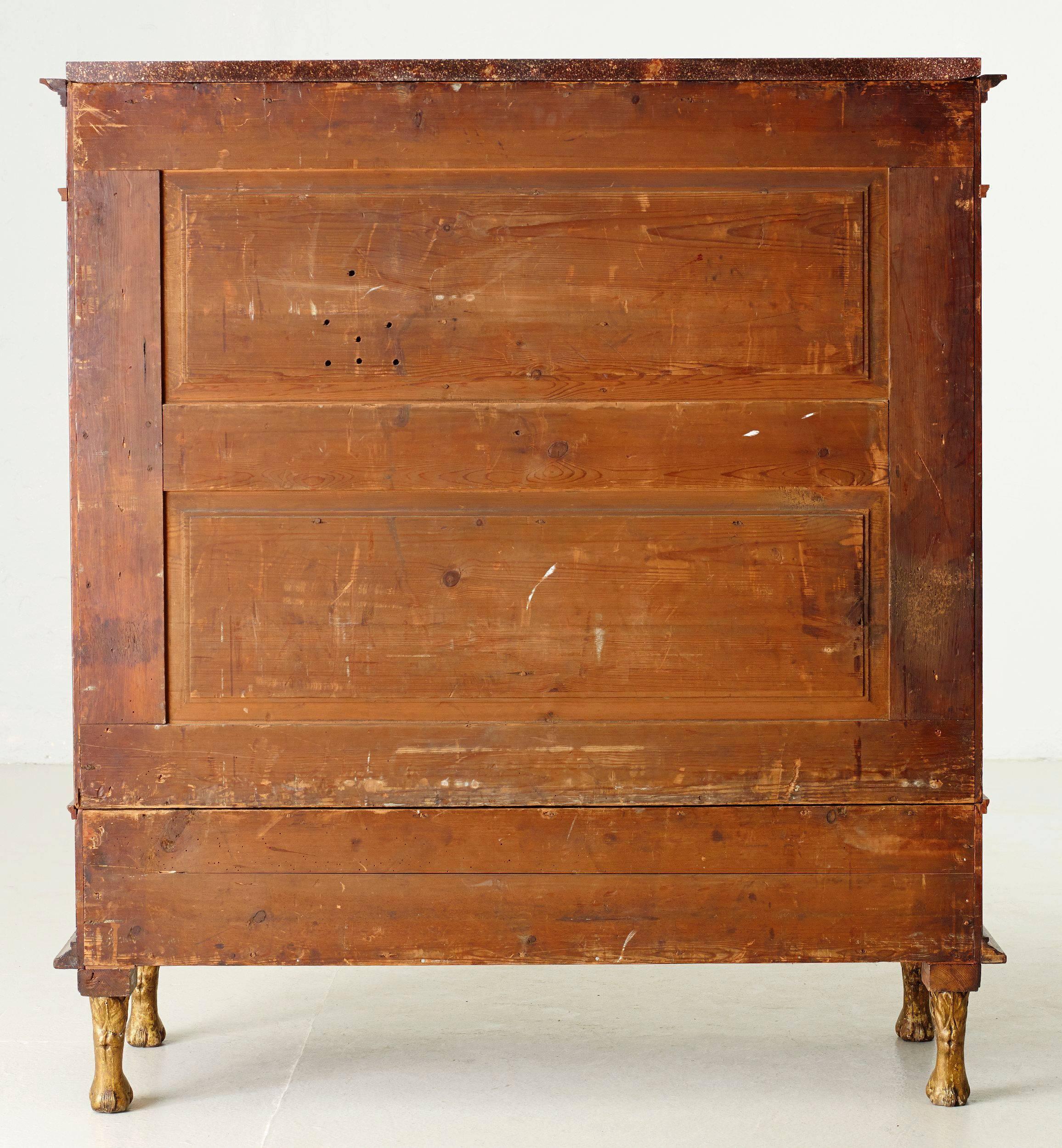 Swedish Late Gustavian Secretaire a Abbatant with Porfhyr Top For Sale 2