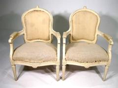 Pair of Stylish Armchairs Gustavian Style, Swedish, Painted