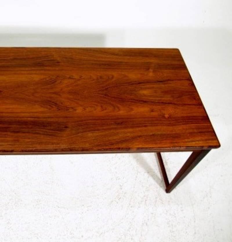 Danish Very Rare and Stylish Coffee Table, Svend Langkilde, Rosewood with Ceramic Tile For Sale