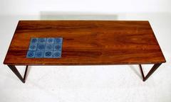 Very Rare and Stylish Coffee Table, Svend Langkilde, Rosewood with Ceramic Tile