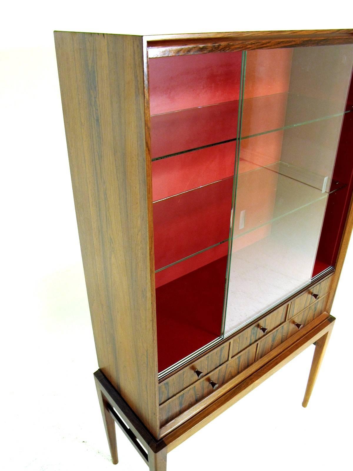 Scandinavian Modern Scandinavian Mid-Century Rosewood Display Cabinet Designed by Svante Skogh